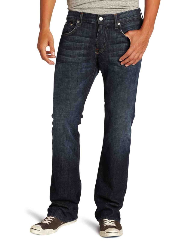 7 For All Mankind Men's Brett Long-Inseam Modern-Bootcut Jean in New York Dark  Hot Deal